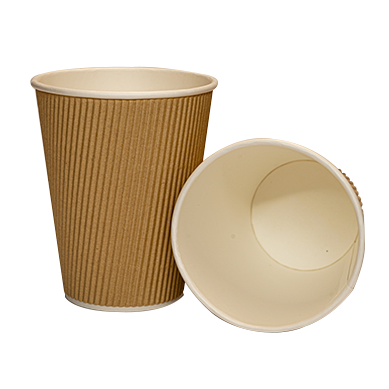 Vaso Eco Capa Ripple 8 oz Horeca PLA Biodegradable - Kraft