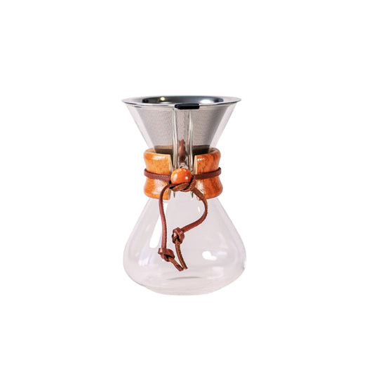 Dripper Chemex de Vidrio con Filtro en Acero Inox. 800 ml