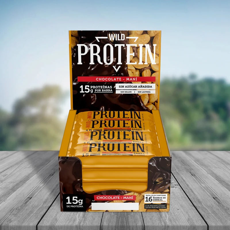 Booz.cl: Barritas Protein Wild Foods Chocolate + Maní 16 Unidades